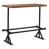 ZNTS Bar Table Solid Reclaimed Wood Dark Brown 120x60x107 cm 245383