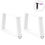 ZNTS Dining Table Legs V-Shape 2 pcs White 50x cm Steel 4012529