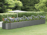 Garden Raised Bed Grey 554x100x68 cm Powder-coated Steel 319084
