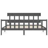 Bed Frame without Mattress Grey 200x200 cm Solid Wood Pine 3193358