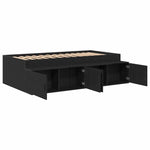 Storage Bed Frame Black oak 100 x 200 cm Engineered wood 3335182
