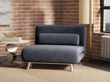 Single Velvet-Feel Sleeper Chair - Charcoal Grey T3398P329926