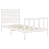 Bed Frame without Mattress White 90x200 cm Solid Wood Pine 3193192