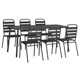 7 Piece Garden Dining Set Anthracite Steel 3187993