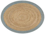 Handmade Rug Jute with Olive Green Border 150 cm 133682