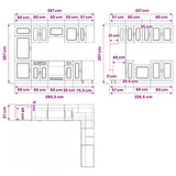 14 Piece Kitchen Cabinet Set "Kalmar" Artisan Oak Engineered Wood 3314980