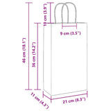 Paper Bags 250 pcs with Handles Pink 21x11x36 cm 4101673