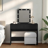 Dressing Table with LED Black 100x40x130 cm 848193