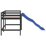 ZNTS Kids' Loft Bed without Mattress with Slide Black 80x200 cm 835906