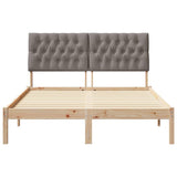 Bed Frame with Headboard Taupe 140 x 200 cm Solid Pine Wood 878817