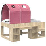 Bed with Tunnel 3 pcs Sonoma Oak and Pink Engineered Wood 3423506