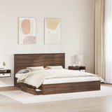 Storage Bed with Drawer Brown Oak 200 x 200 cm Engineered Wood 3409523