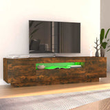 TV Cabinet with LED Lights Smoked Oak 160x35x40 cm 815726