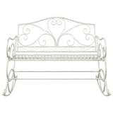 Garden Bench Antique White Steel 42038699