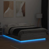 Bed Frame with LED without Mattress Grey Sonoma 140x200 cm 3209616