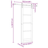 Sliding Door Natural 73.5 x 211 cm Solid Pine Wood 3445432