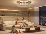 Crystal Chandeliers with 160 Crystal Pendants, 6-Light Ceiling Light for Living Bedroom Dining T3398P549935