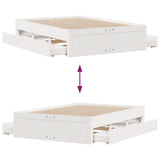 Bed Frame without Mattress with Drawers White 160x200 cm Solid Wood Pine 3308799
