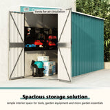 Wall-mounted Garden Shed Green 118x288x178 cm Galvanised Steel 316225