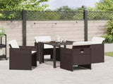 Garden Dining Set 5 pcs Brown Poly Rattan 3380601