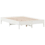 Bookcase Bed without Mattress White 140x200 cm Solid Wood Pine 3324422