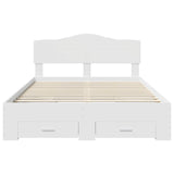 Bed Frame with Headboard White 140 x 190 cm Engineered Wood 3413193