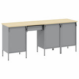 Work Cabinet with Drawer 4 pcs Red Engineered Wood and Steel 3321383
