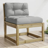 Garden Sofa Set of 2 Grey Impregnated pine wood, Polyester Medium 844708