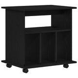 Rolling Cabinet Black Oak 60 x 45 x 55 cm Engineered Wood 862674