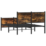 Metal Bed Frame without Mattress Smoked Oak 120x190 cm Small Double 4007682
