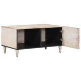 Coffee Table White 80 x 50 x 40 cm Solid Mango Wood 4018372