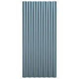 Roof Panels 12 pcs Galvanised Steel Grey 80x36 cm 319134