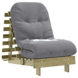 Futon Sofa Bed with Mattress 60x206x11 cm Impregnated Wood Pine 846750