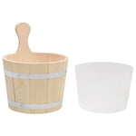 ZNTS Sauna Bucket and Ladle Set Solid Wood Pine 51692