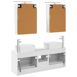 Bathroom Furniture Set 5 pcs White Engineered Wood and Glass 3406839