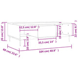 Coffee Table Smoked Oak 104x60x35 cm Engineered Wood 827081