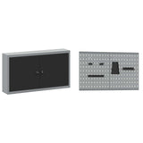Work Cabinet with Drawer 5 pcs Black Engineered Wood and Steel 3321424