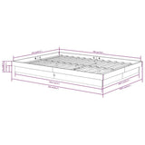 Bed Frame without Mattress Grey Solid Wood Double 819949