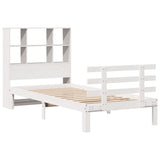 Bookcase Bed without Mattress White 90x190 cm Single Solid Wood Pine 3322744