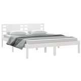 Bed Frame without Mattress White 150x200 cm King Size Solid Wood 3104224