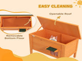 Feral Cat House, Wooden Insulated with Removable Floor, Water-Resistant Openable Roof - Orange T3398P376203
