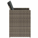 5 Piece Garden Dining Set with Cushions Grey Poly Rattan 365086