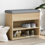 Shoe Bench Sonoma Oak 62x32x50 cm Engineered Wood 835098
