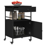 Kitchen Trolley Black 56x43x89.5 cm Engineered Wood 842391