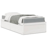 Bed with Mattress White 90x200 cm Solid Wood Pine 3281944