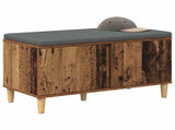 Hall Bench Old Wood 80 x 38 x 46 cm Engineered Wood and Fabric 891534
