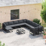 Garden Sofa Set 11 pcs Black Aluminium 3378940