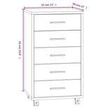 Drawer Cabinet with Castors Grey Sonoma Engineered Wood 342675