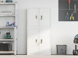 Storage Cabinet 2 pcs White 60 x 40 x 160 cm Steel Lockable 3438752