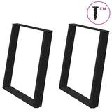 Dining Table Legs U-Shaped 2 pcs Black 70x cm Steel 4012792